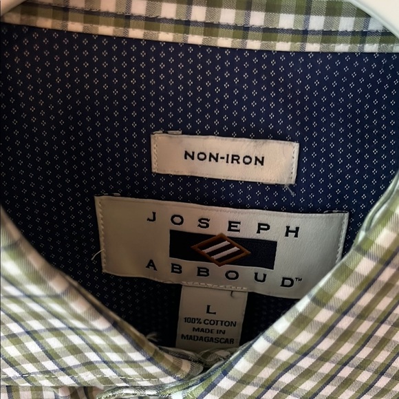Joseph Abboud Green Checkered Button Down Shirt - Picture 2 of 4